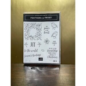 Stampin Up! Feathers & Frost Photopolymer‎ Stamps Set Christmas Holiday Craft